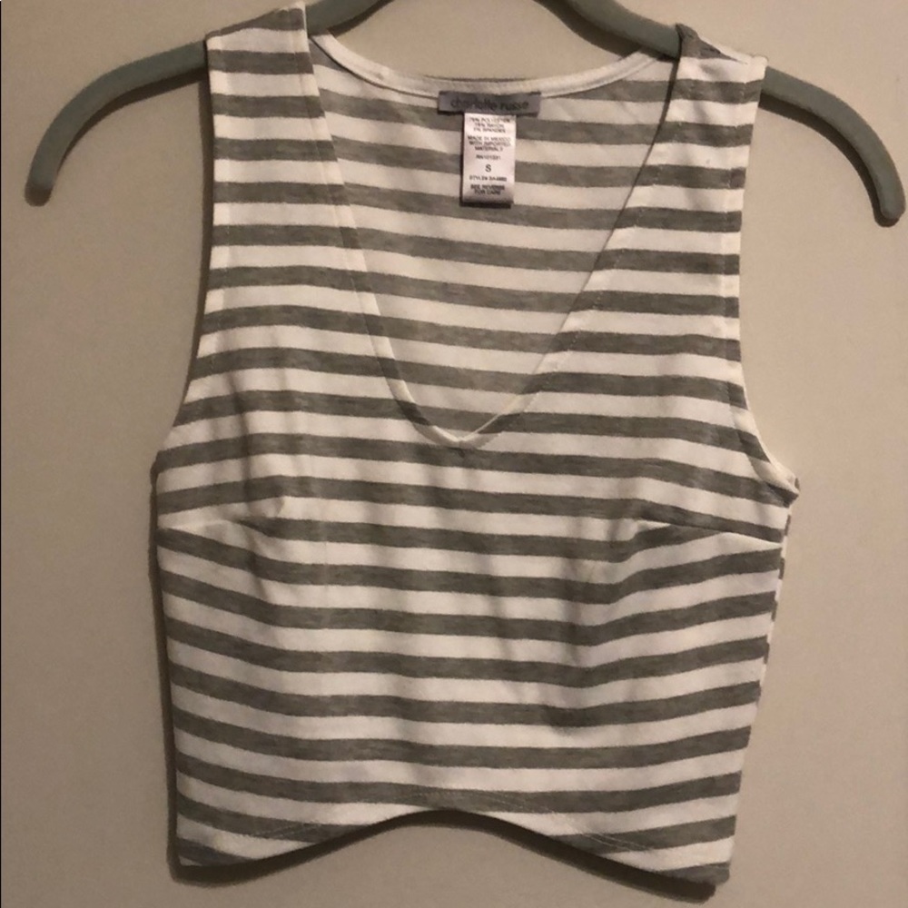 Striped crop top - size small
